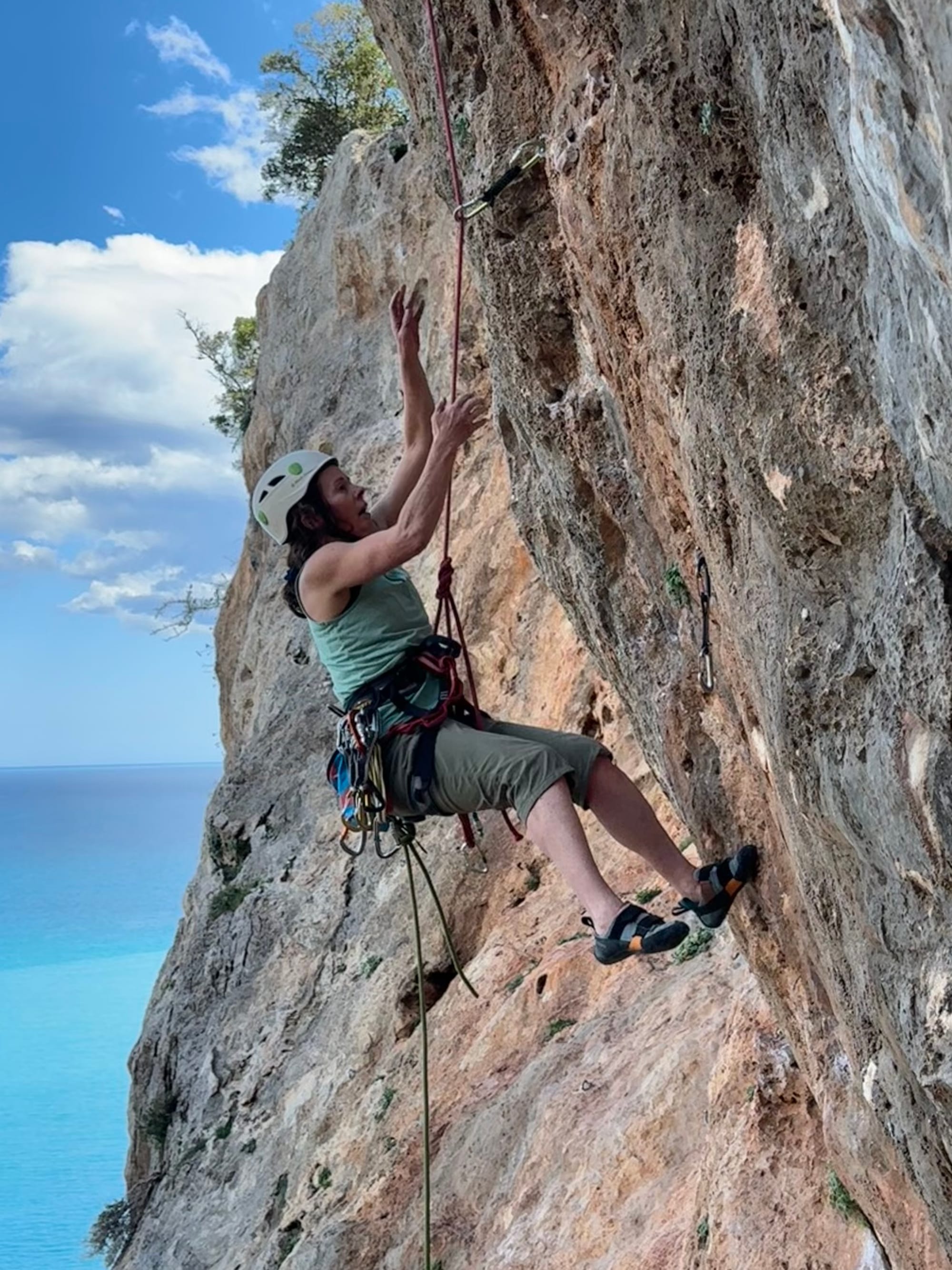 Climber falling off the wall